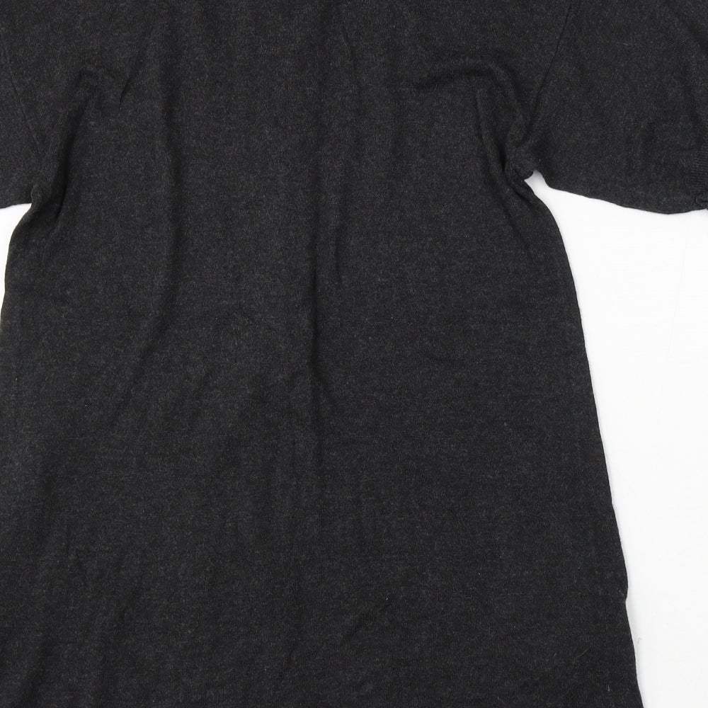 Marks and Spencer Womens Grey Round Neck  Viscose Pullover Jumper Size 8