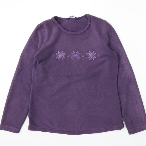 Casual Club Womens Purple  Polyester Pullover Sweatshirt Size 12