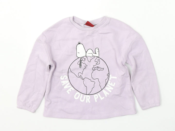 TU Boys Purple  Cotton Pullover Sweatshirt Size 3 Years