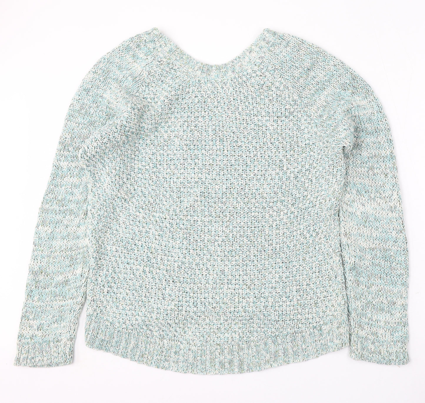 Marks and Spencer Womens Green Round Neck  Cotton Pullover Jumper Size 18