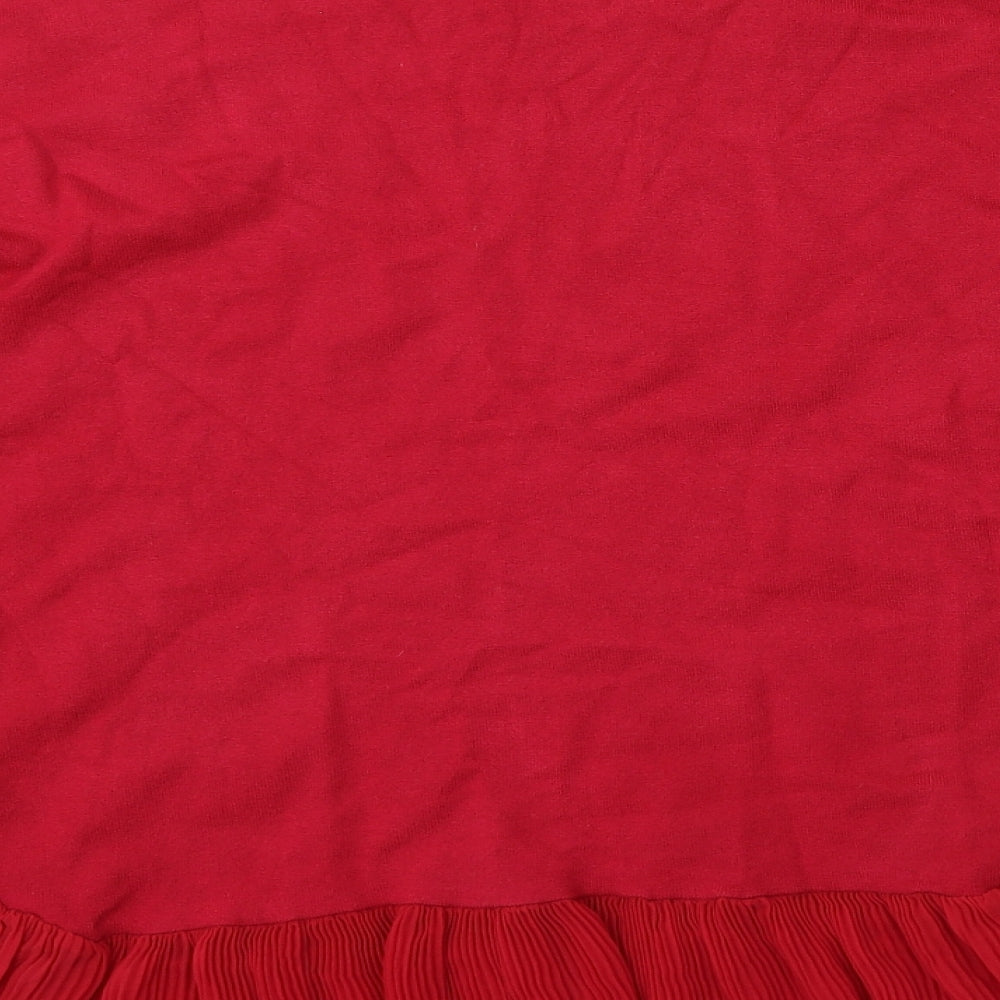 Laetitia Mem Womens Red Round Neck  Nylon Pullover Jumper Size M