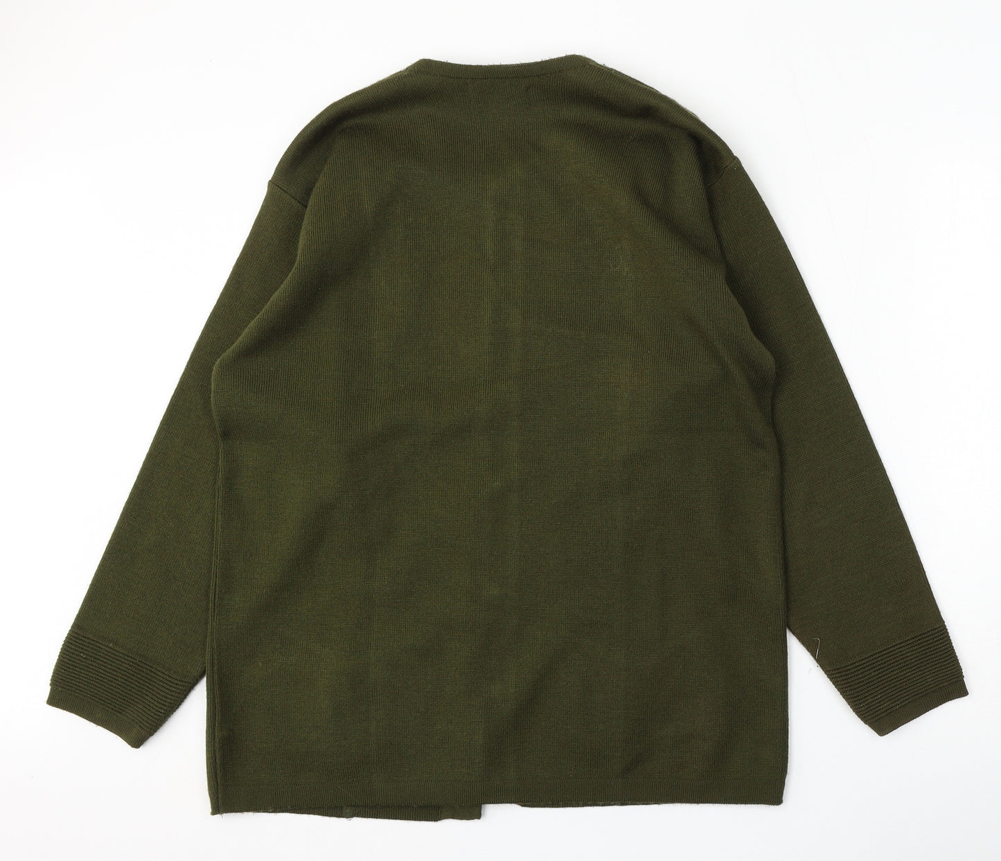 Paramour Womens Green Round Neck  Polyester Cardigan Jumper One Size