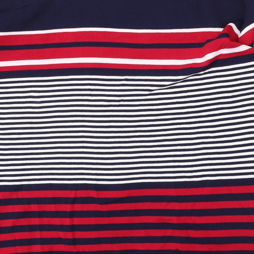 Damart Womens Multicoloured Round Neck Striped Viscose Pullover Jumper Size 18