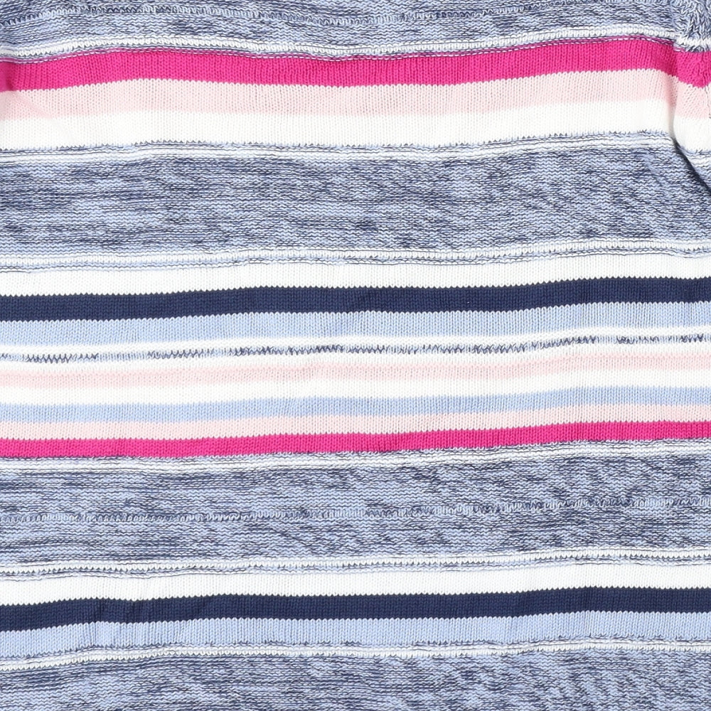 Collection L Womens Multicoloured Boat Neck Striped Cotton Pullover Jumper Size 18