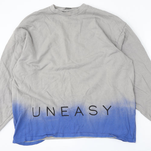 ASOS Mens Multicoloured Geometric Cotton Pullover Sweatshirt Size L