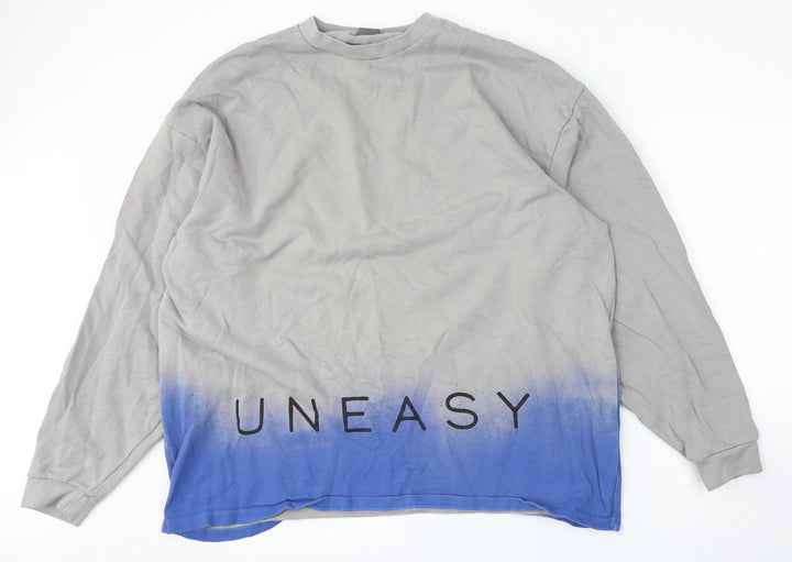 ASOS Mens Multicoloured Geometric Cotton Pullover Sweatshirt Size L