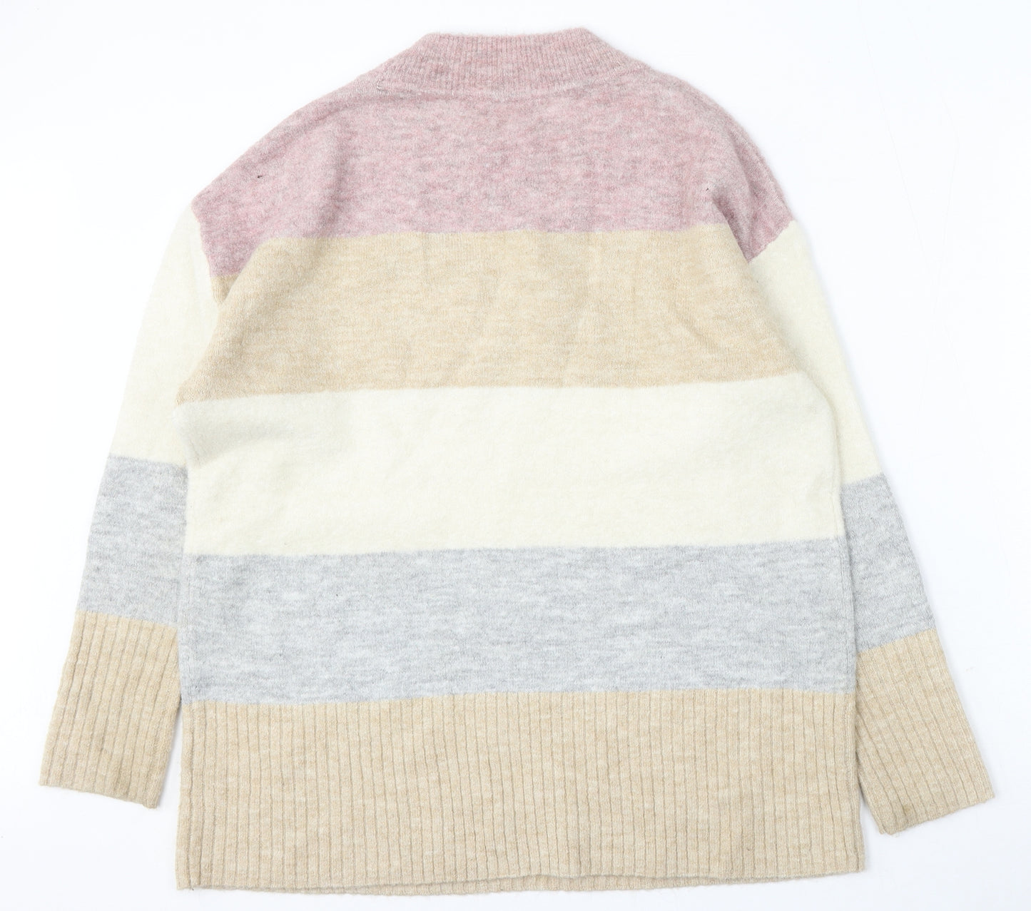 TU Womens Multicoloured Round Neck Striped Acrylic Pullover Jumper Size 16