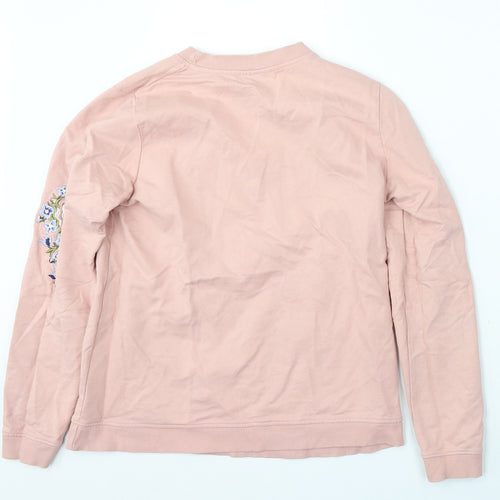 Nocozo Womens Pink Floral Cotton Pullover Sweatshirt Size M