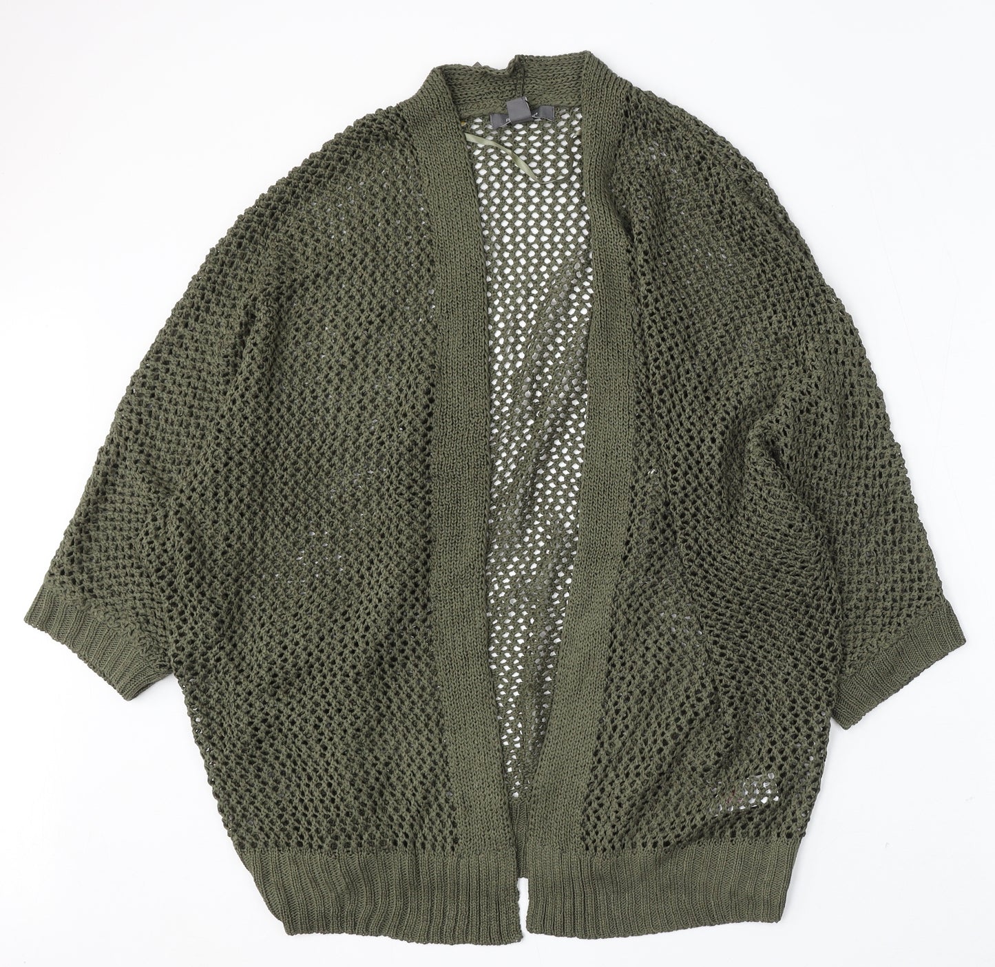 Primark Womens Green V-Neck  Acrylic Cardigan Jumper Size 14