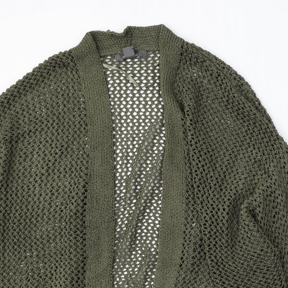 Primark Womens Green V-Neck  Acrylic Cardigan Jumper Size 14