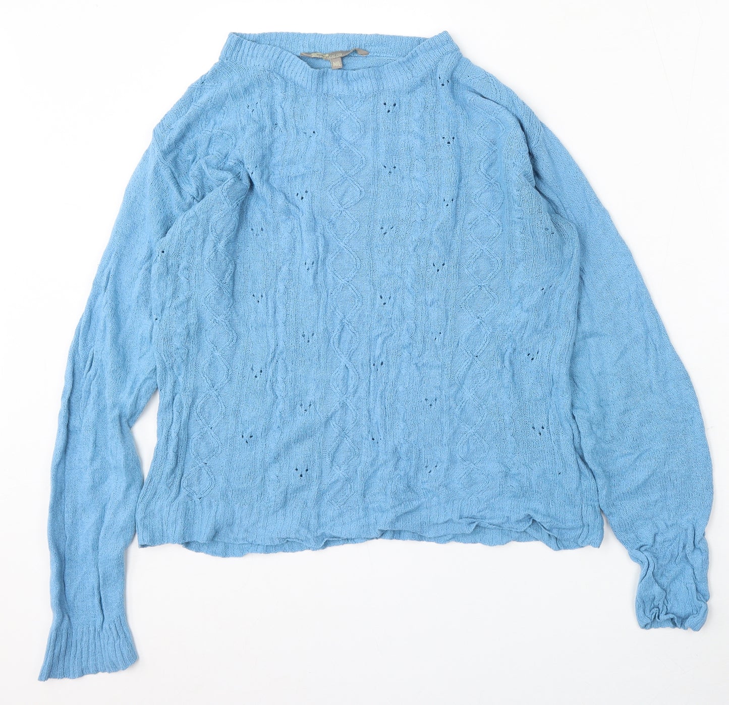 Akal Collection Womens Blue Round Neck  Acrylic Pullover Jumper Size M