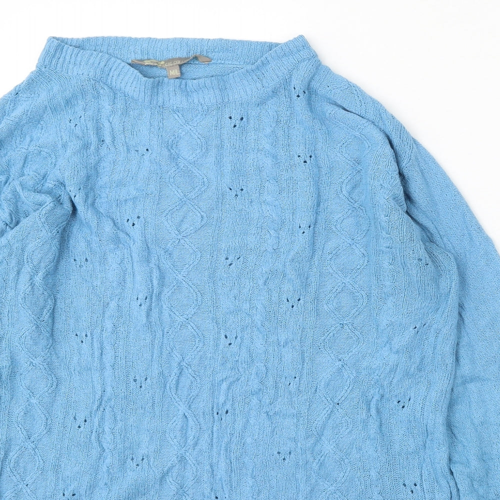 Akal Collection Womens Blue Round Neck  Acrylic Pullover Jumper Size M