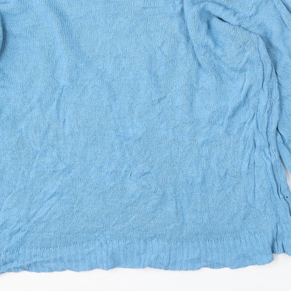 Akal Collection Womens Blue Round Neck  Acrylic Pullover Jumper Size M