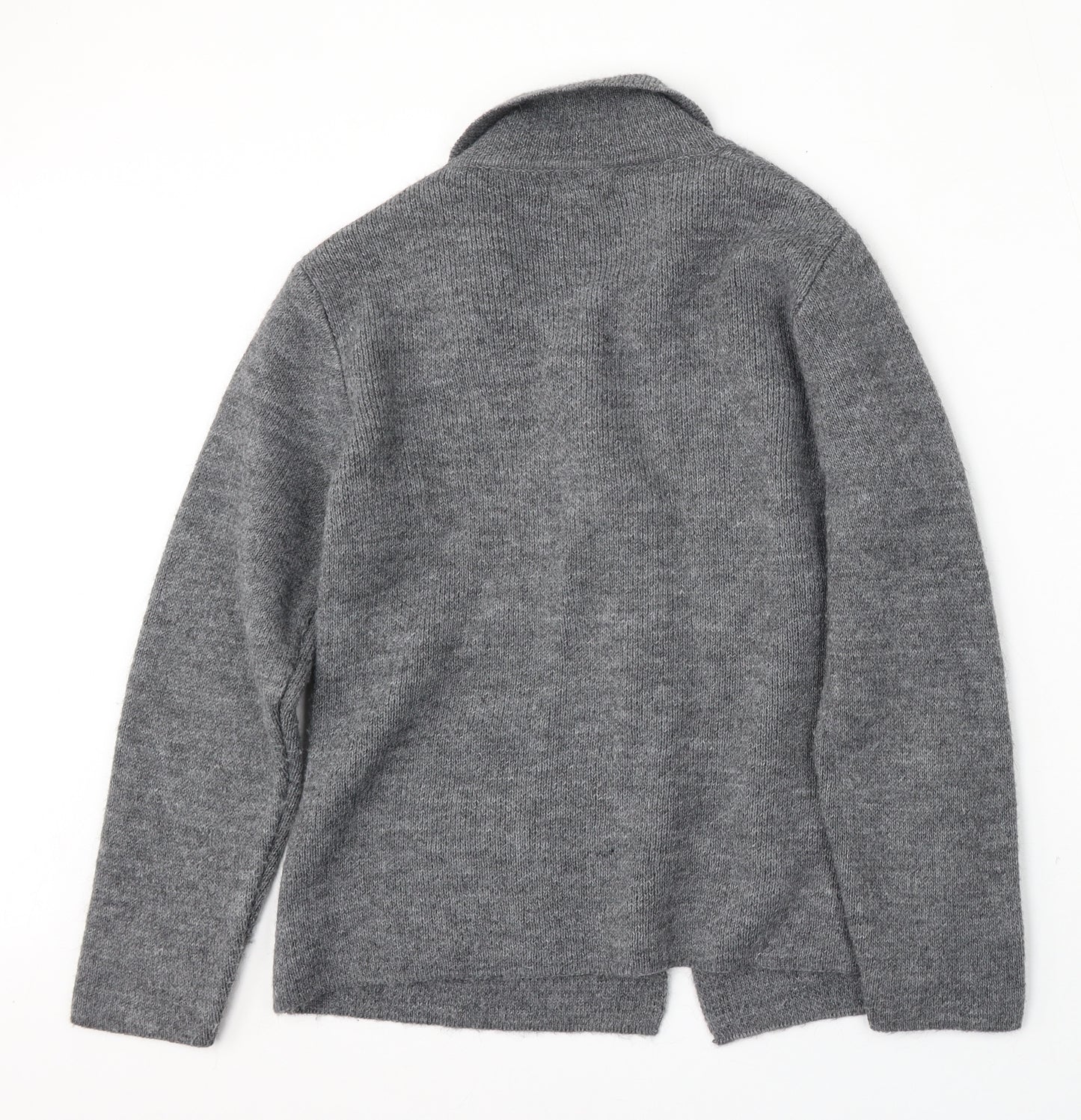 Made in Italy Womens Grey Round Neck  Wool Cardigan Jumper Size M
