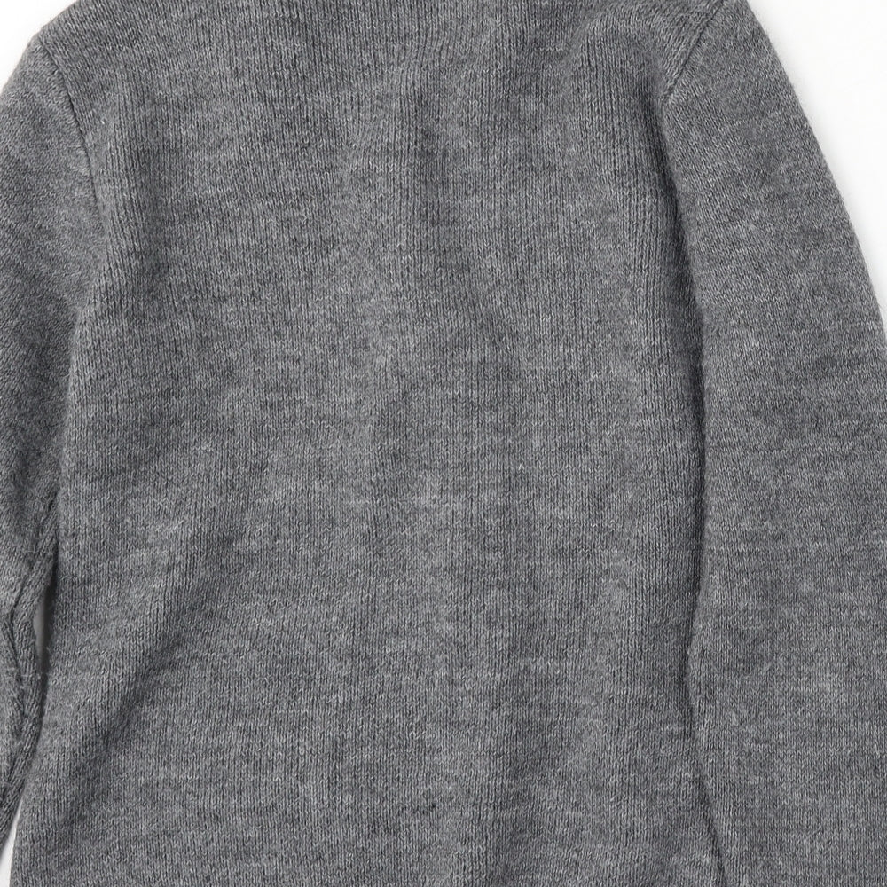 Made in Italy Womens Grey Round Neck  Wool Cardigan Jumper Size M