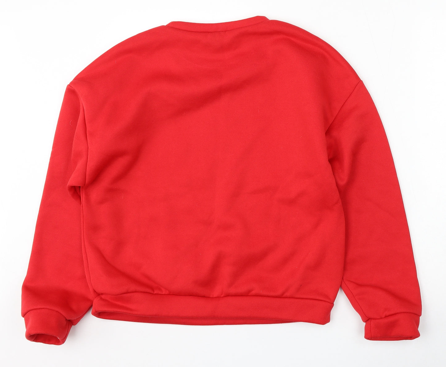 SheIn Womens Red  Polyester Pullover Sweatshirt Size L   - Christmas
