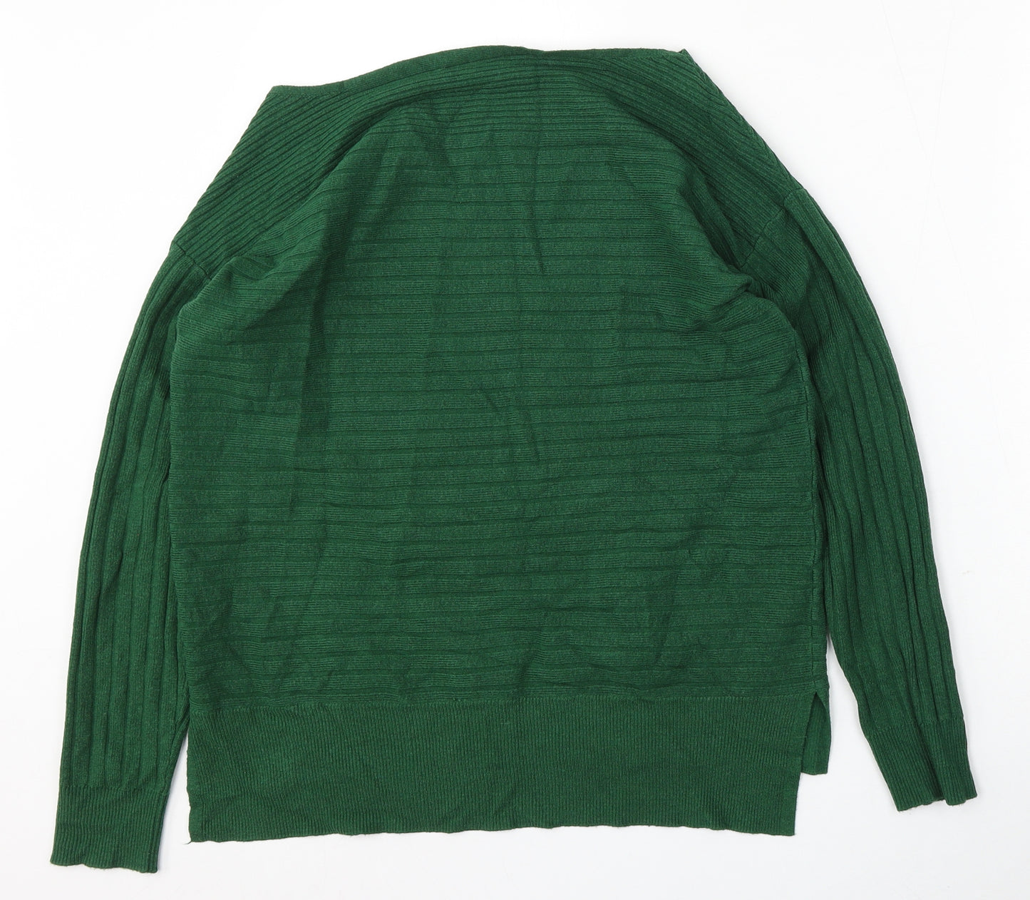 Evolution Womens Green Boat Neck  Rayon Pullover Jumper Size M