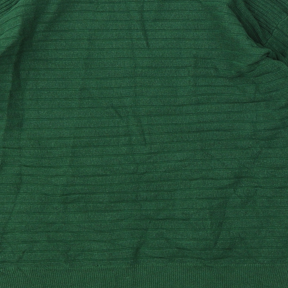 Evolution Womens Green Boat Neck  Rayon Pullover Jumper Size M