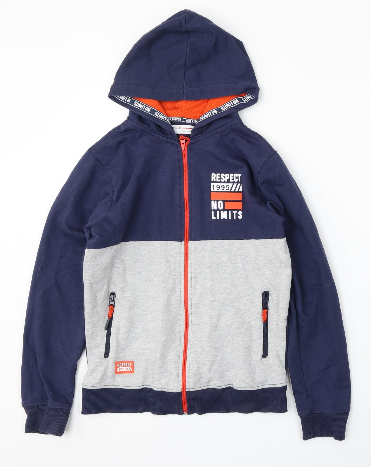 Minoti Boys Multicoloured  Cotton Full Zip Hoodie Size 12-13 Years  Zip