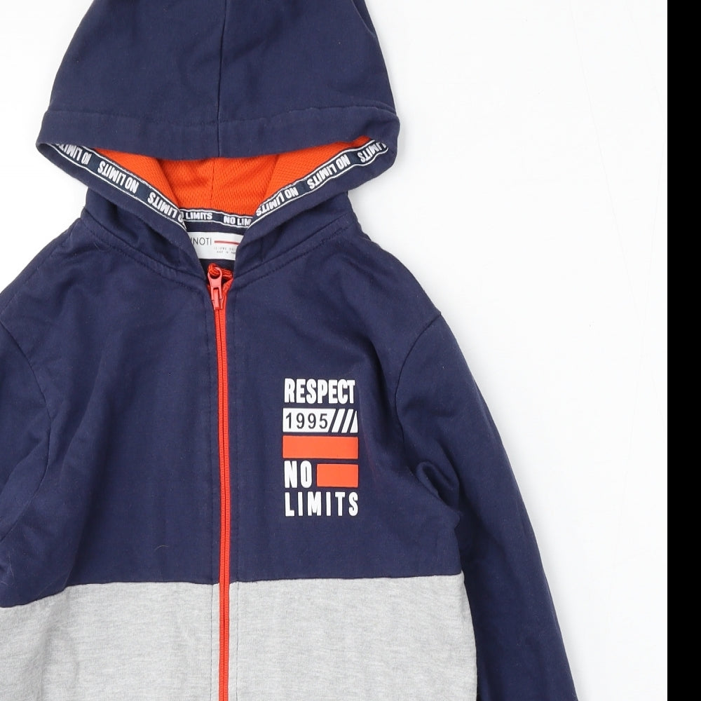 Minoti Boys Multicoloured  Cotton Full Zip Hoodie Size 12-13 Years  Zip