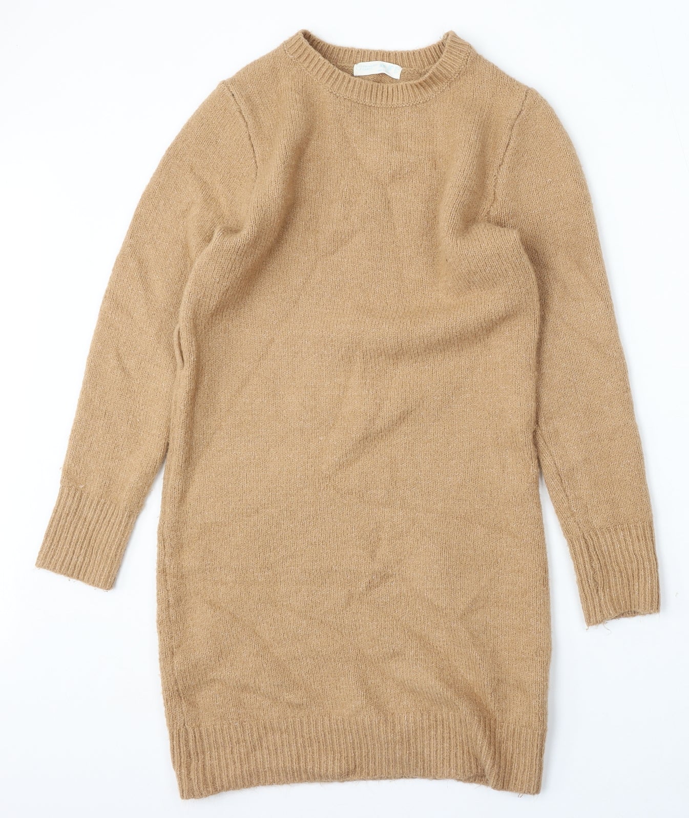 Primark Womens Beige Round Neck  Acrylic Pullover Jumper Size 6