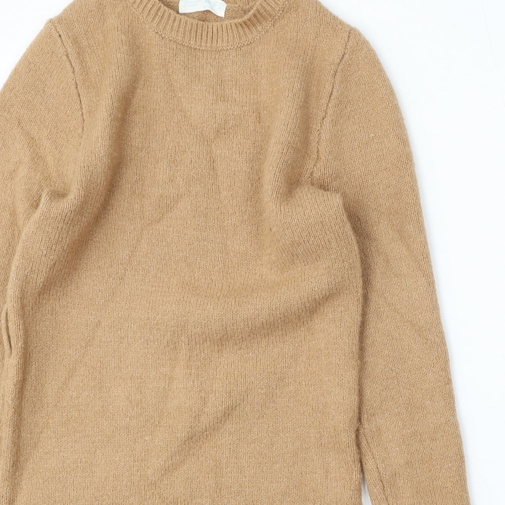 Primark Womens Beige Round Neck  Acrylic Pullover Jumper Size 6