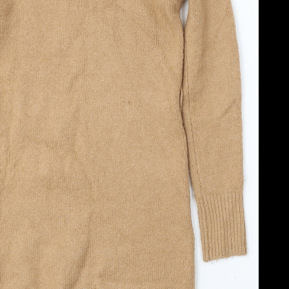 Primark Womens Beige Round Neck  Acrylic Pullover Jumper Size 6