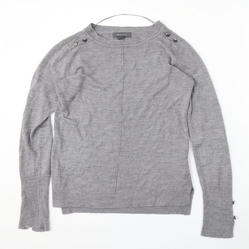 Primark Womens Grey Round Neck  Acrylic Pullover Jumper Size XS