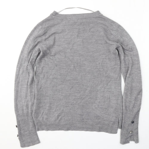 Primark Womens Grey Round Neck  Acrylic Pullover Jumper Size XS