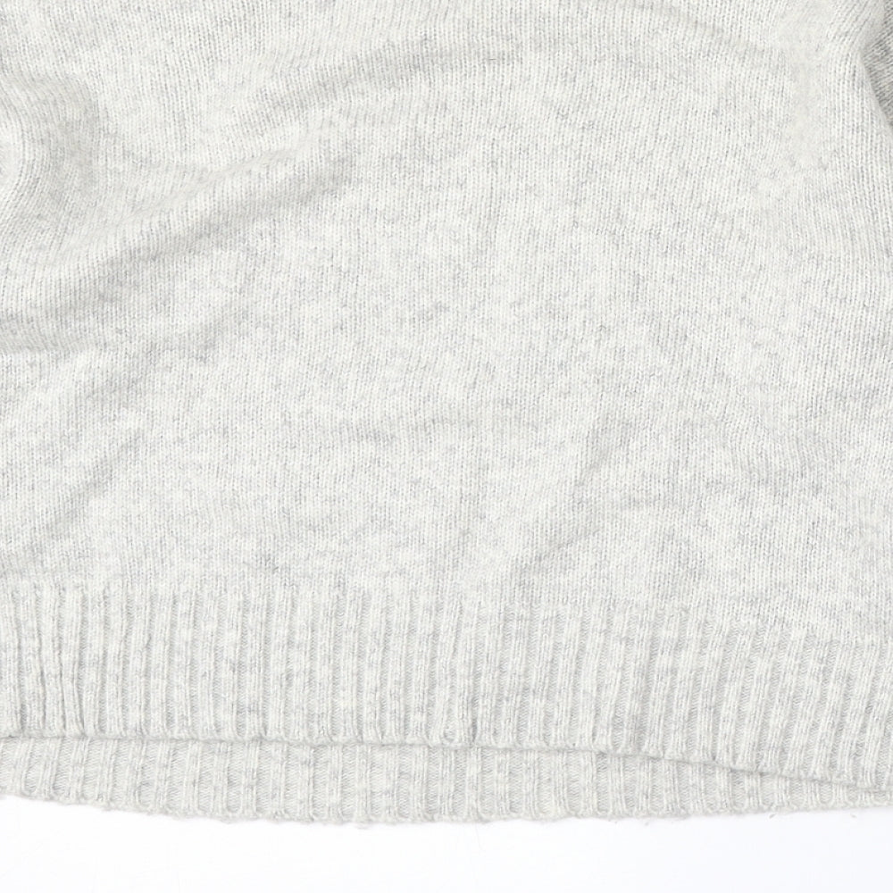 New Look Womens Grey Round Neck  Acrylic Pullover Jumper Size M