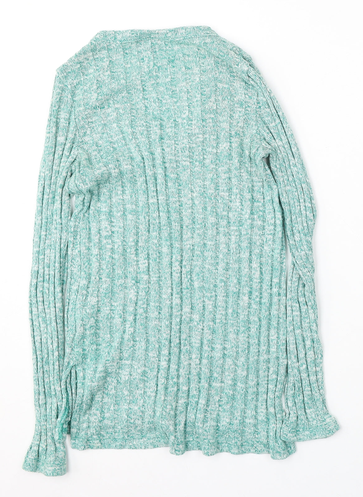 Topshop Womens Green V-Neck  Acrylic Pullover Jumper Size 8