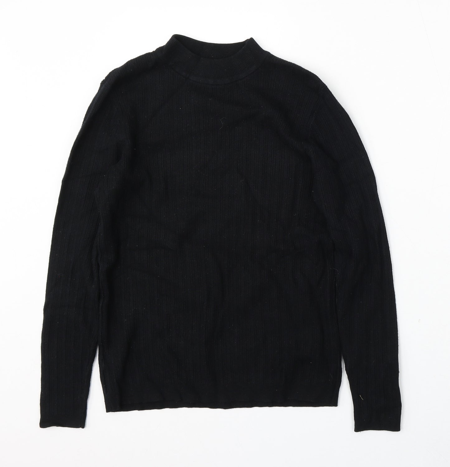 TU Womens Black Round Neck  Viscose Pullover Jumper Size 14