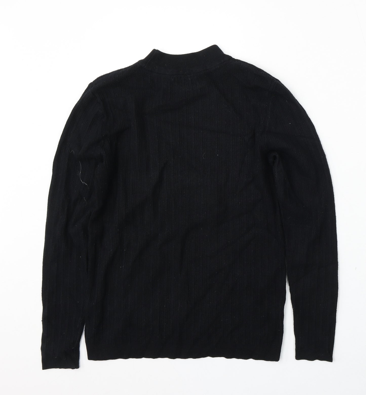 TU Womens Black Round Neck  Viscose Pullover Jumper Size 14