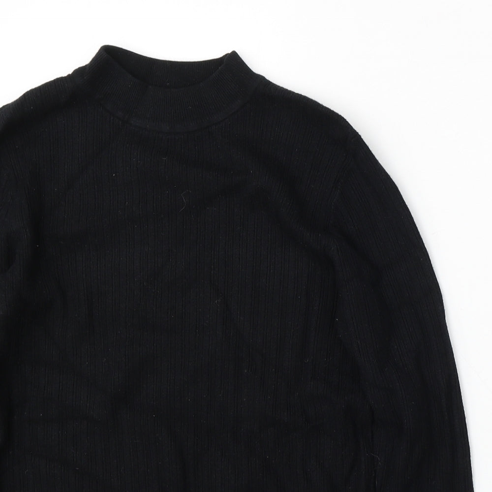 TU Womens Black Round Neck  Viscose Pullover Jumper Size 14
