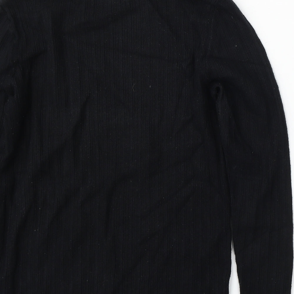 TU Womens Black Round Neck  Viscose Pullover Jumper Size 14