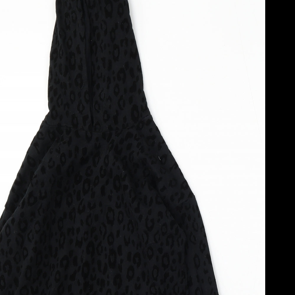 George Girls Black Animal Print Cotton Pullover Hoodie Size 13-14 Years