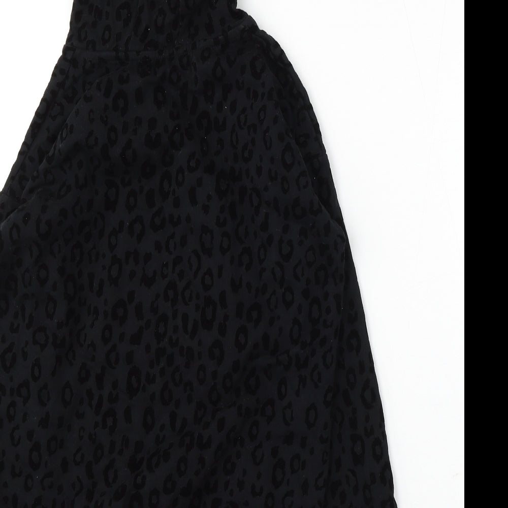 George Girls Black Animal Print Cotton Pullover Hoodie Size 13-14 Years