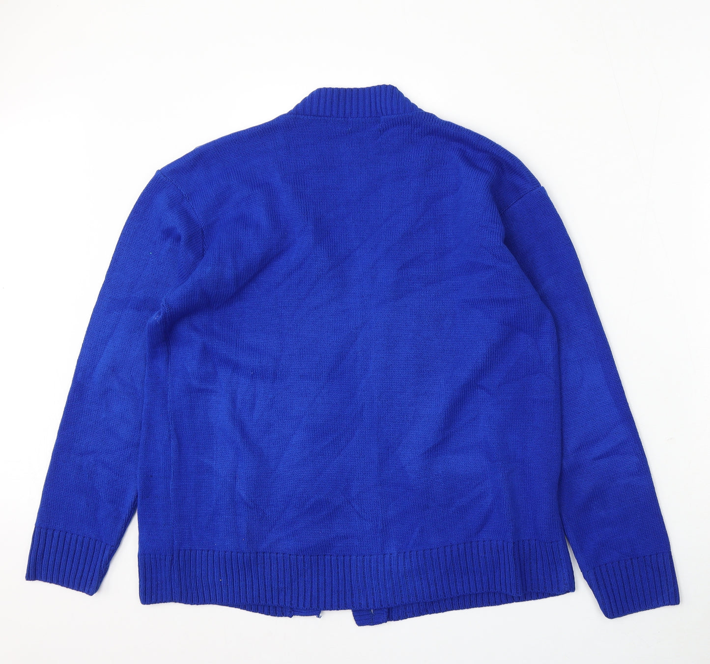 Choice Womens Blue V-Neck  Polyester Cardigan Jumper Size L