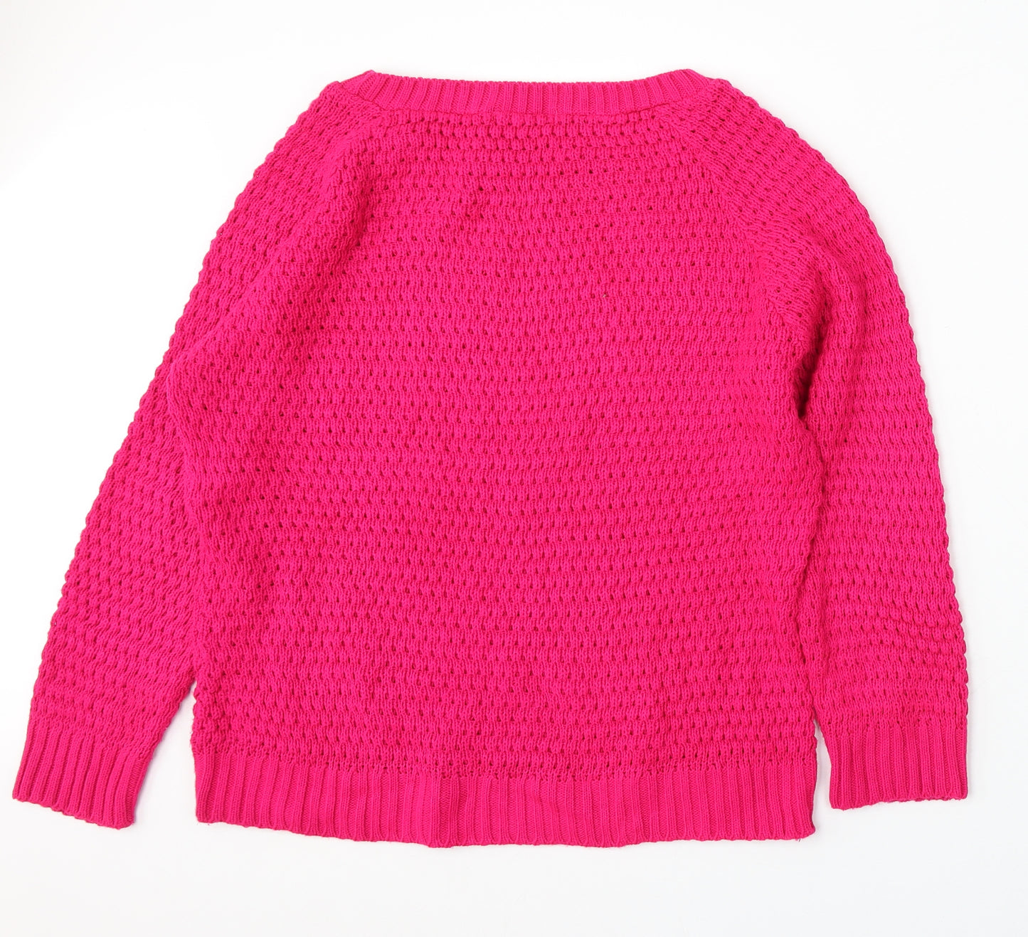 Internacionale Womens Pink Round Neck  Acrylic Pullover Jumper Size L