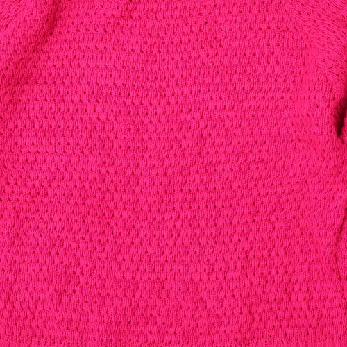 Internacionale Womens Pink Round Neck  Acrylic Pullover Jumper Size L