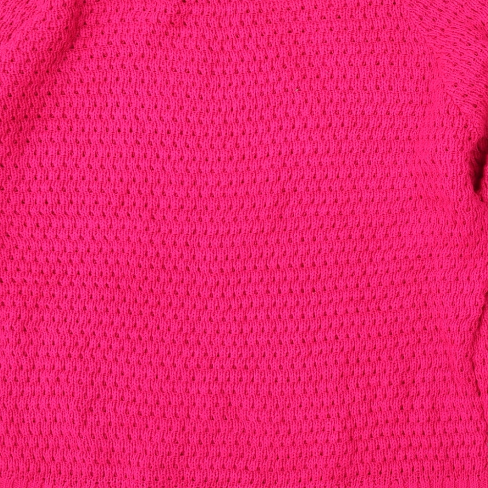 Internacionale Womens Pink Round Neck  Acrylic Pullover Jumper Size L