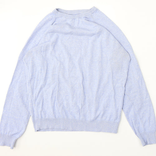 Primark Womens Blue Round Neck  Cotton Pullover Jumper Size L