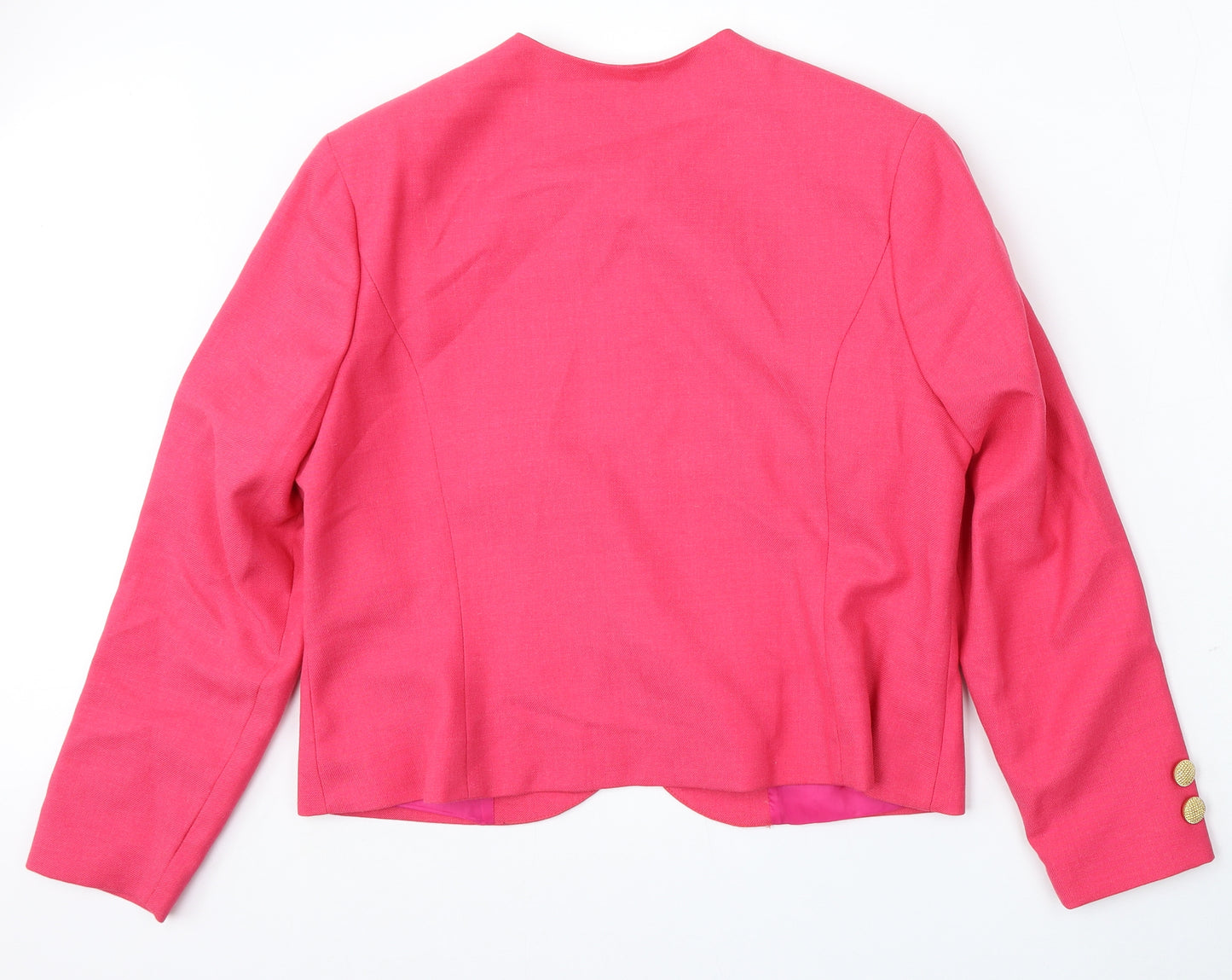 Plus Womens Pink  Polyester Jacket Blazer Size 16