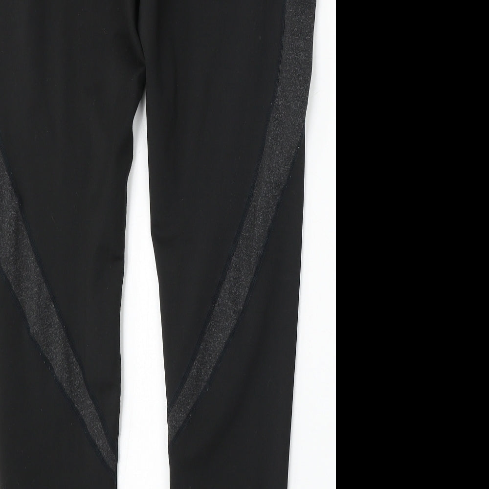 Preworn Womens Black  Polyester Jogger Leggings Size L L28 in Regular