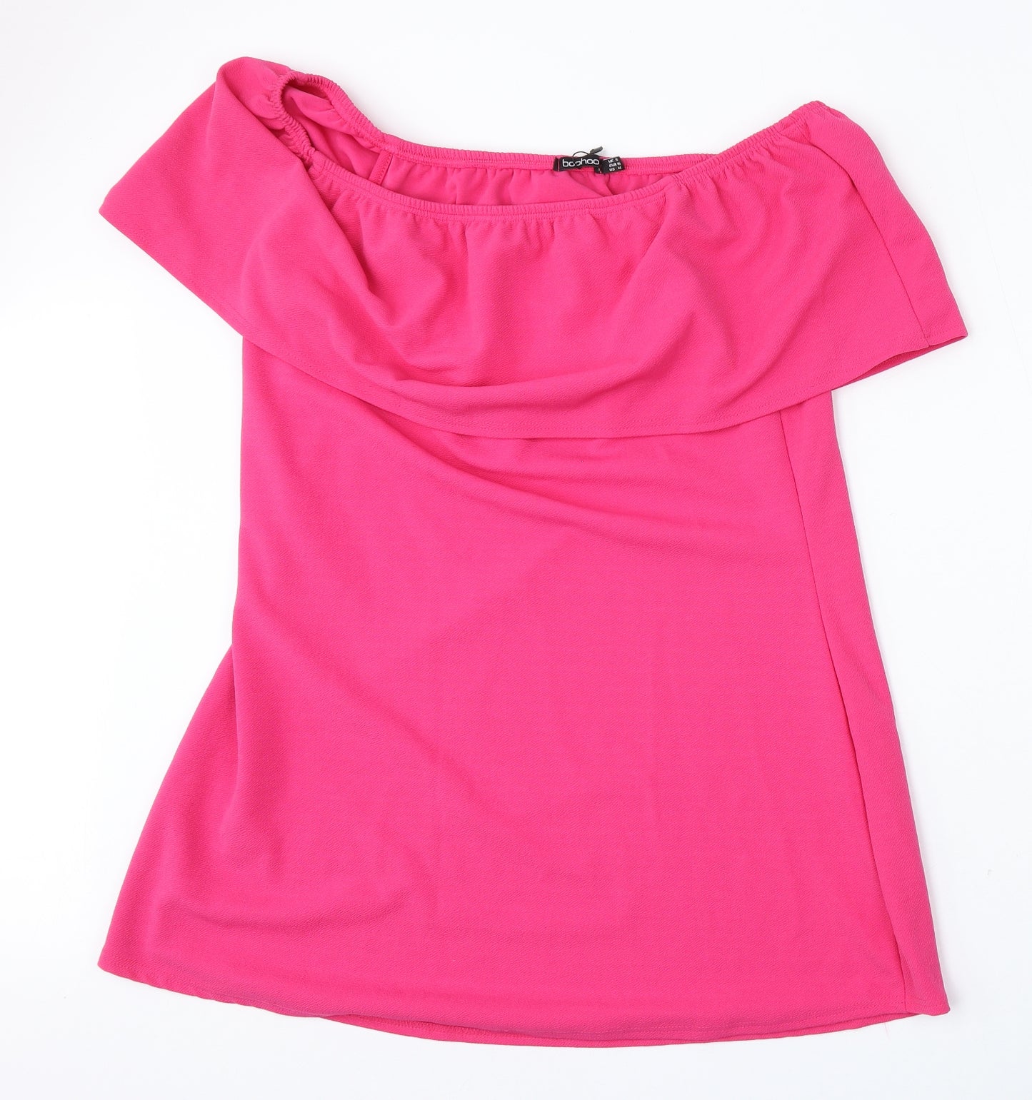 Boohoo Womens Pink  Polyester Basic Blouse Size 18 Round Neck