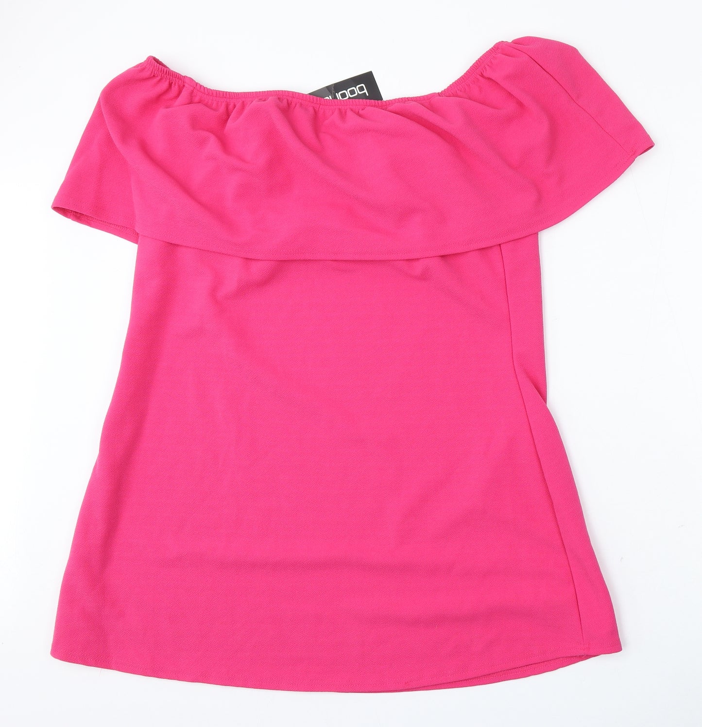 Boohoo Womens Pink  Polyester Basic Blouse Size 18 Round Neck