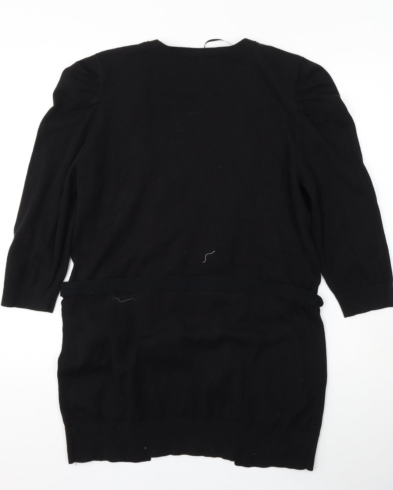 George Womens Black Round Neck Animal Print Cotton Pullover Jumper Size 14