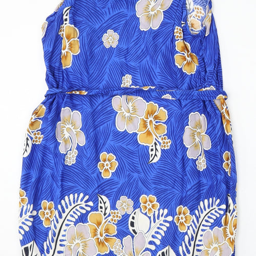 TMJ Womens Blue Geometric Rayon Shift  Size XL  Round Neck