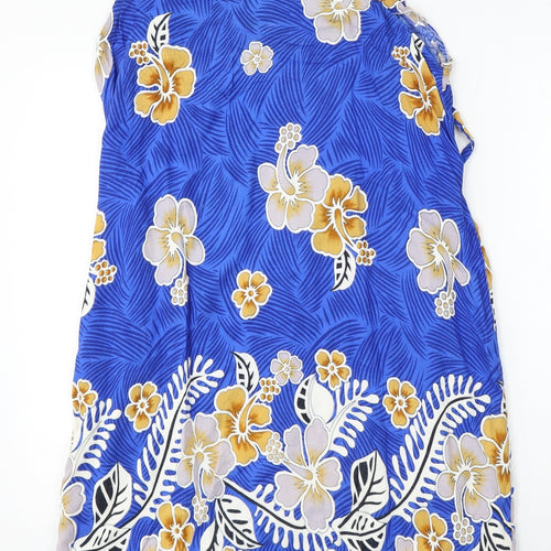 TMJ Womens Blue Geometric Rayon Shift  Size XL  Round Neck