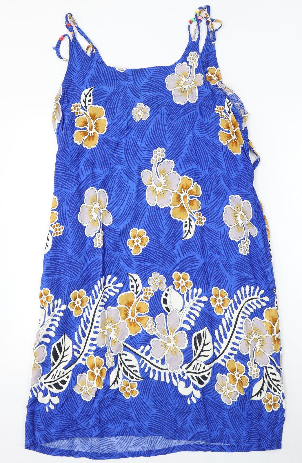 TMJ Womens Blue Geometric Rayon Shift  Size XL  Round Neck